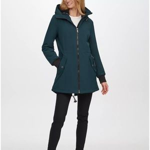 Calvin Klein Fleece Lined Anorak Coat Jacket Medium Green Teal NWT